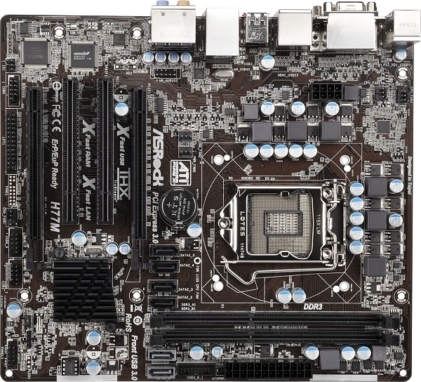 MATIČNA OSNOVNA PLOŠČA SOCKET 1155 INTEL, ASROCK H77M, IN PROCESOR i3 3220, RABLJENA